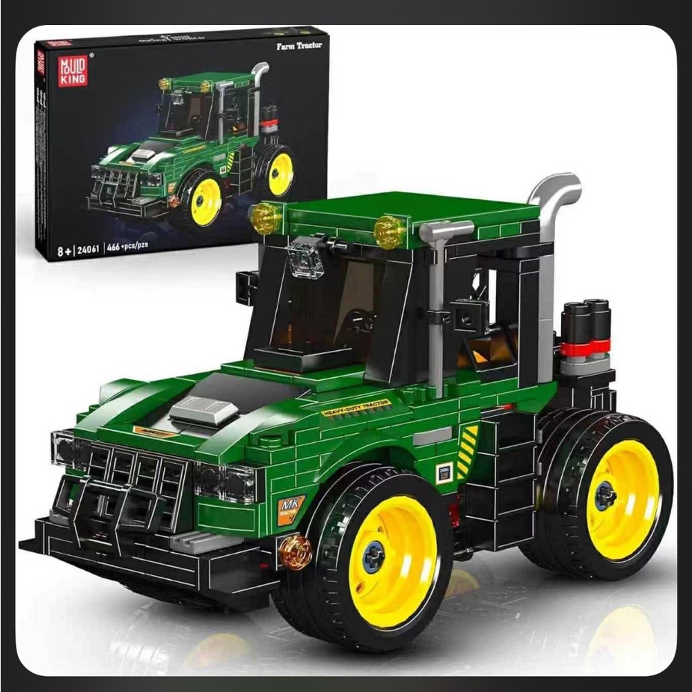 Green and Yellow Toy Tractor Building Set